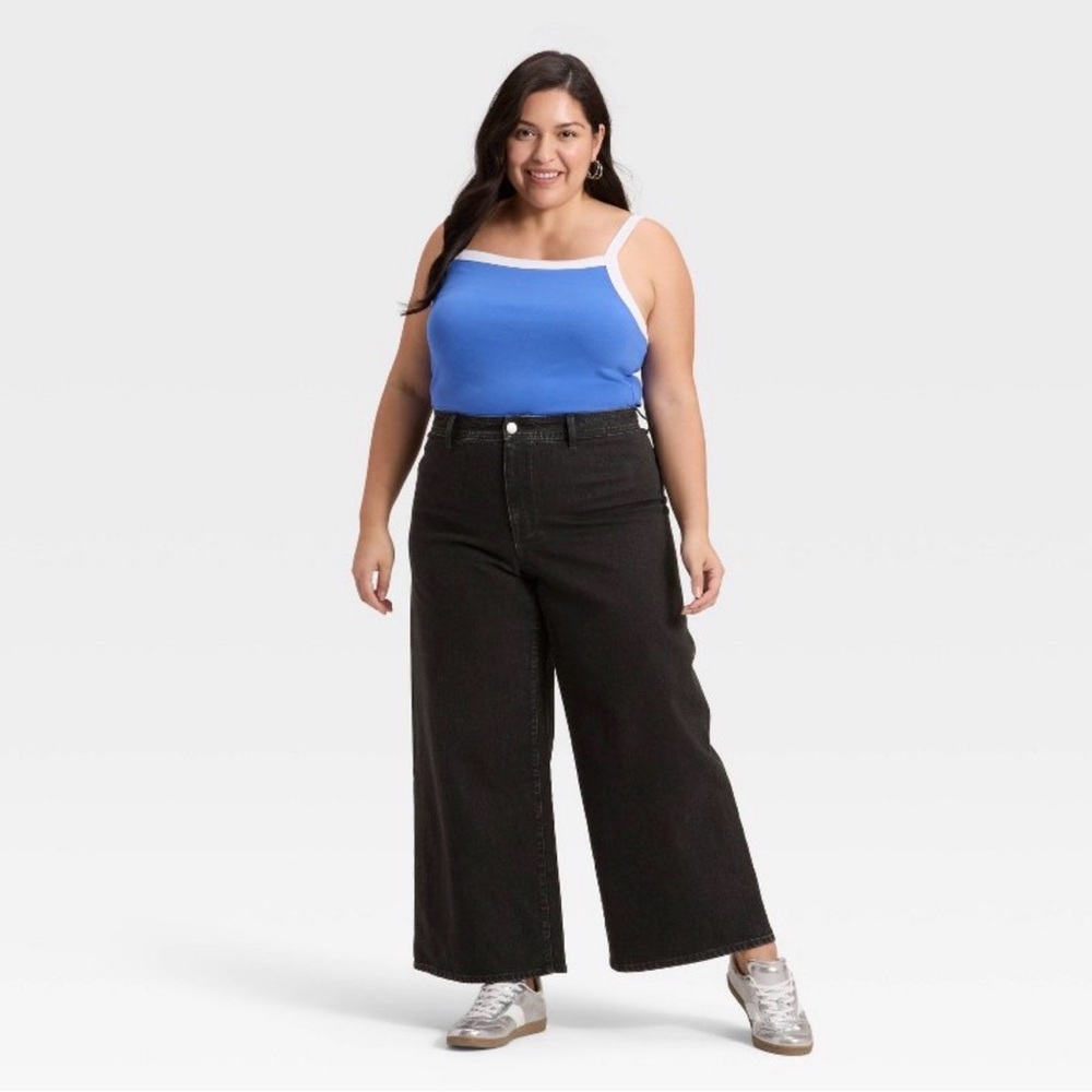 NWT Women's High-Rise Wide Leg Jeans - Universal Thread black Wash size 24 Plus
